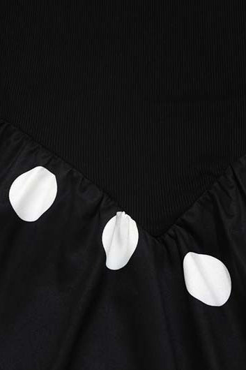 Polka Dot Patchwork Casual Maxi Dress