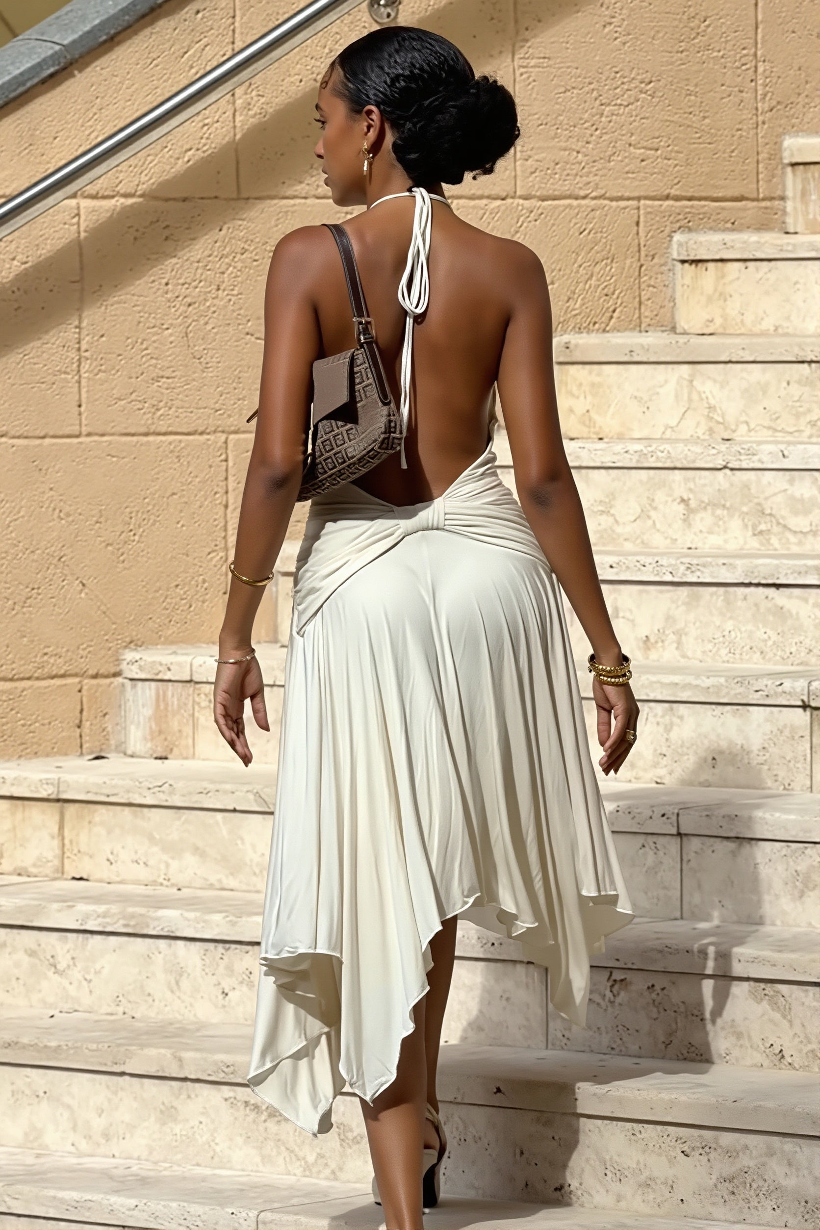 A-Line Halter Maxi Dress