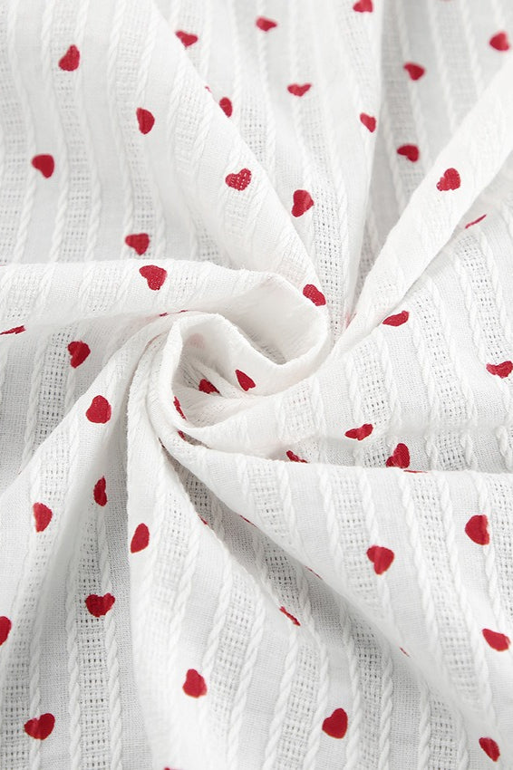 Heart-Print V-Neck Wrap Maxi Dress
