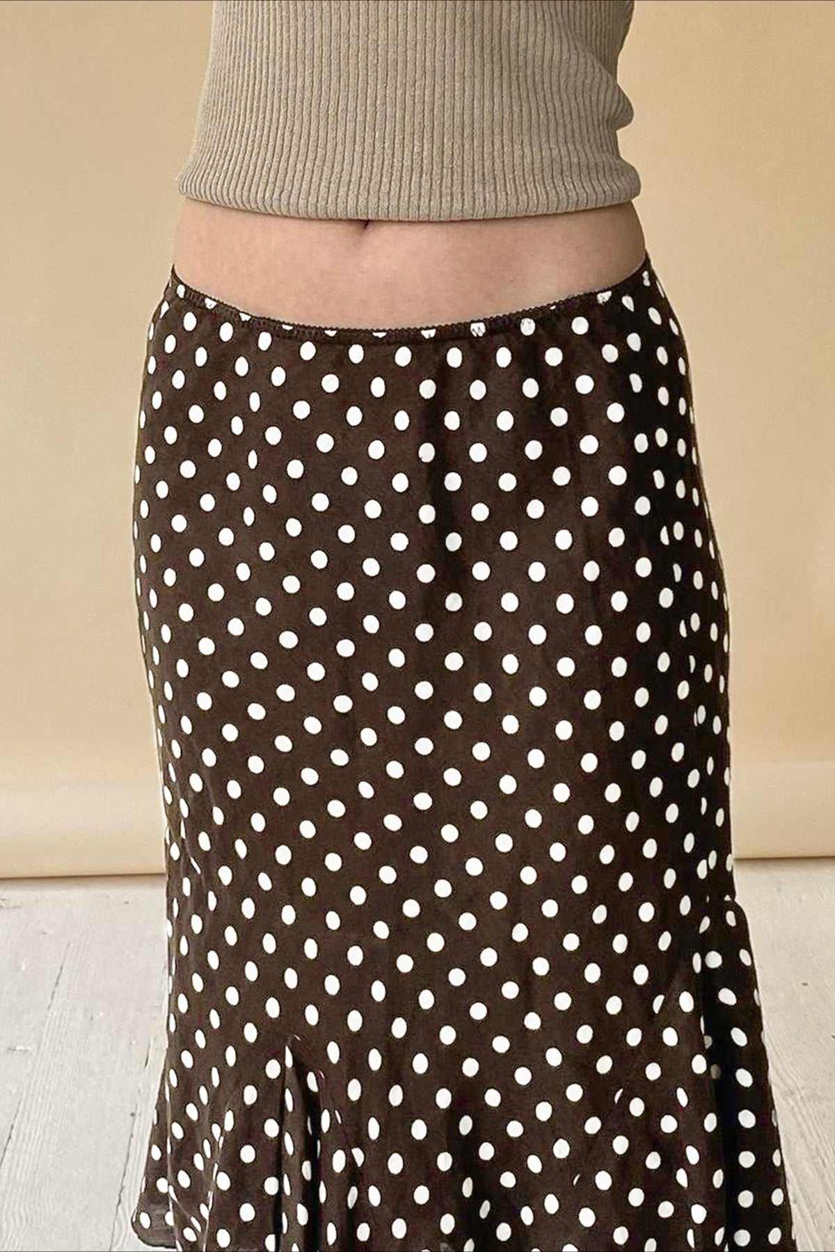 Polka Dot Low-Waist Mermaid Skirt