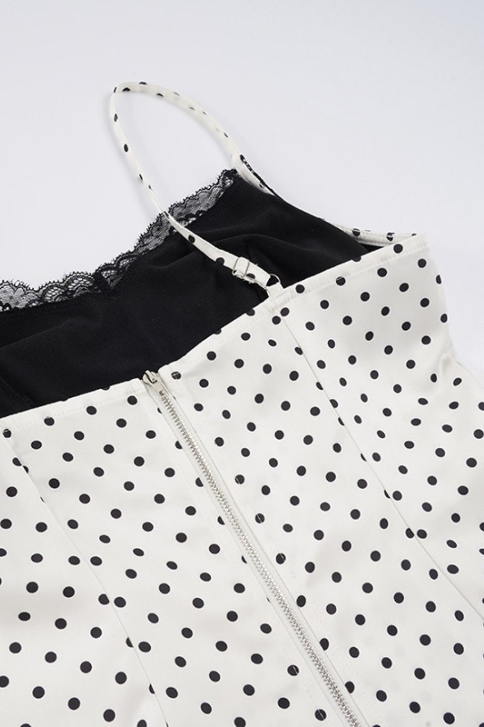 Polka Dot Lace-Patchwork Cami Top