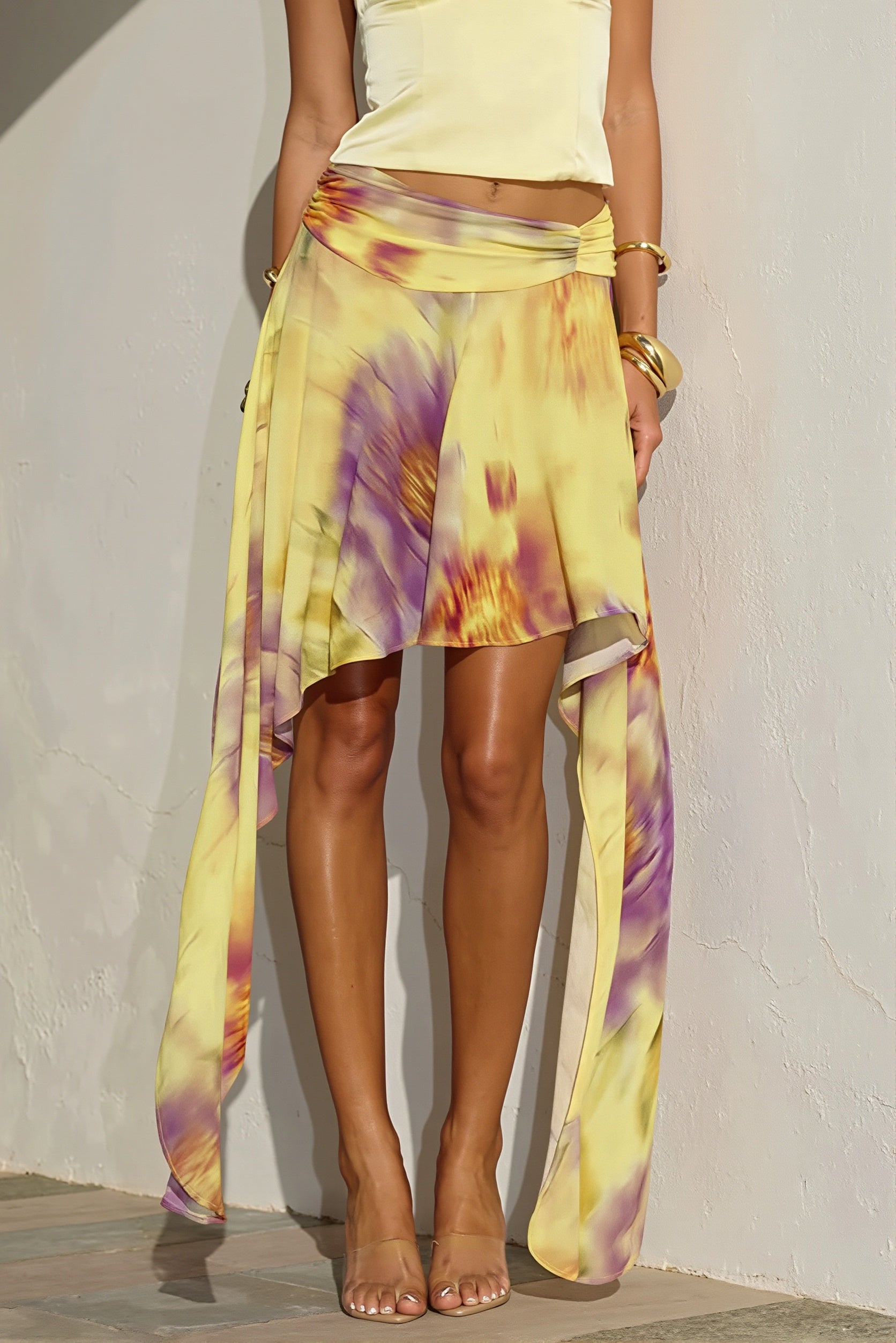 Gradient-Dye Ribbon Skirt