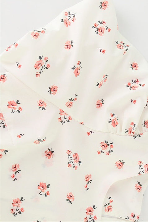 Floral Puff-Sleeve Split Maxi Dress