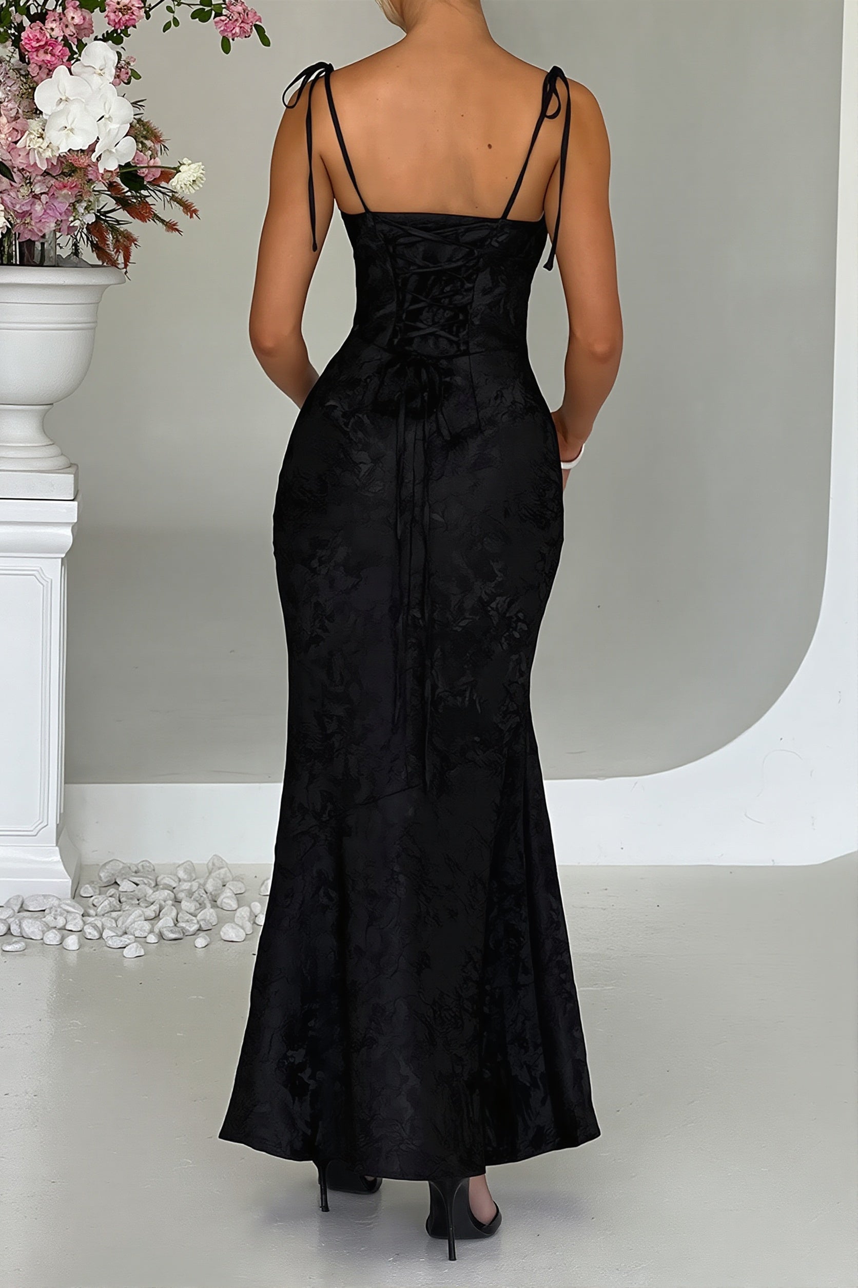 Jacquard Cami Bodycon Maxi Dress