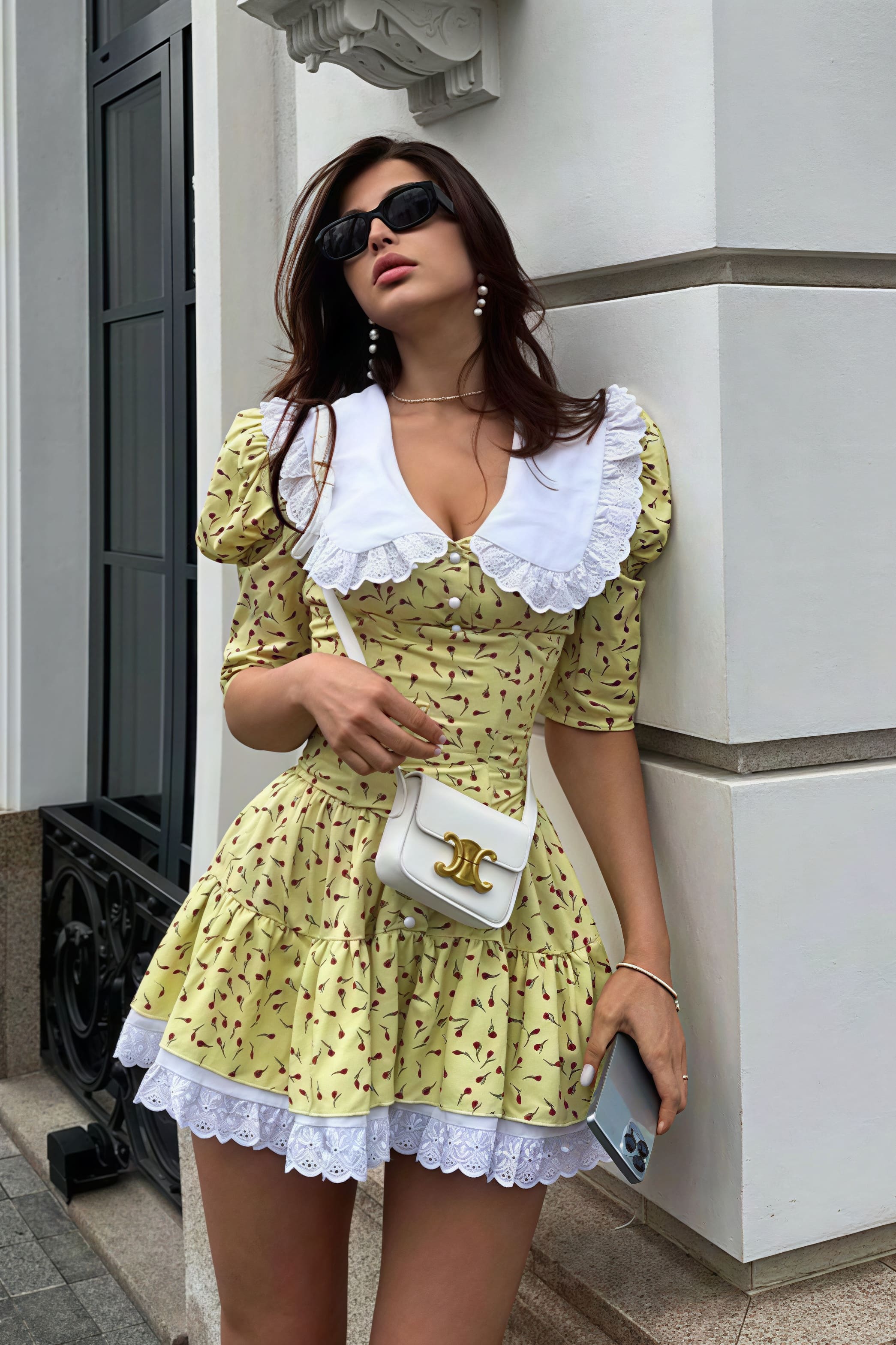 Floral Peter-Pan Collar Mini Dress
