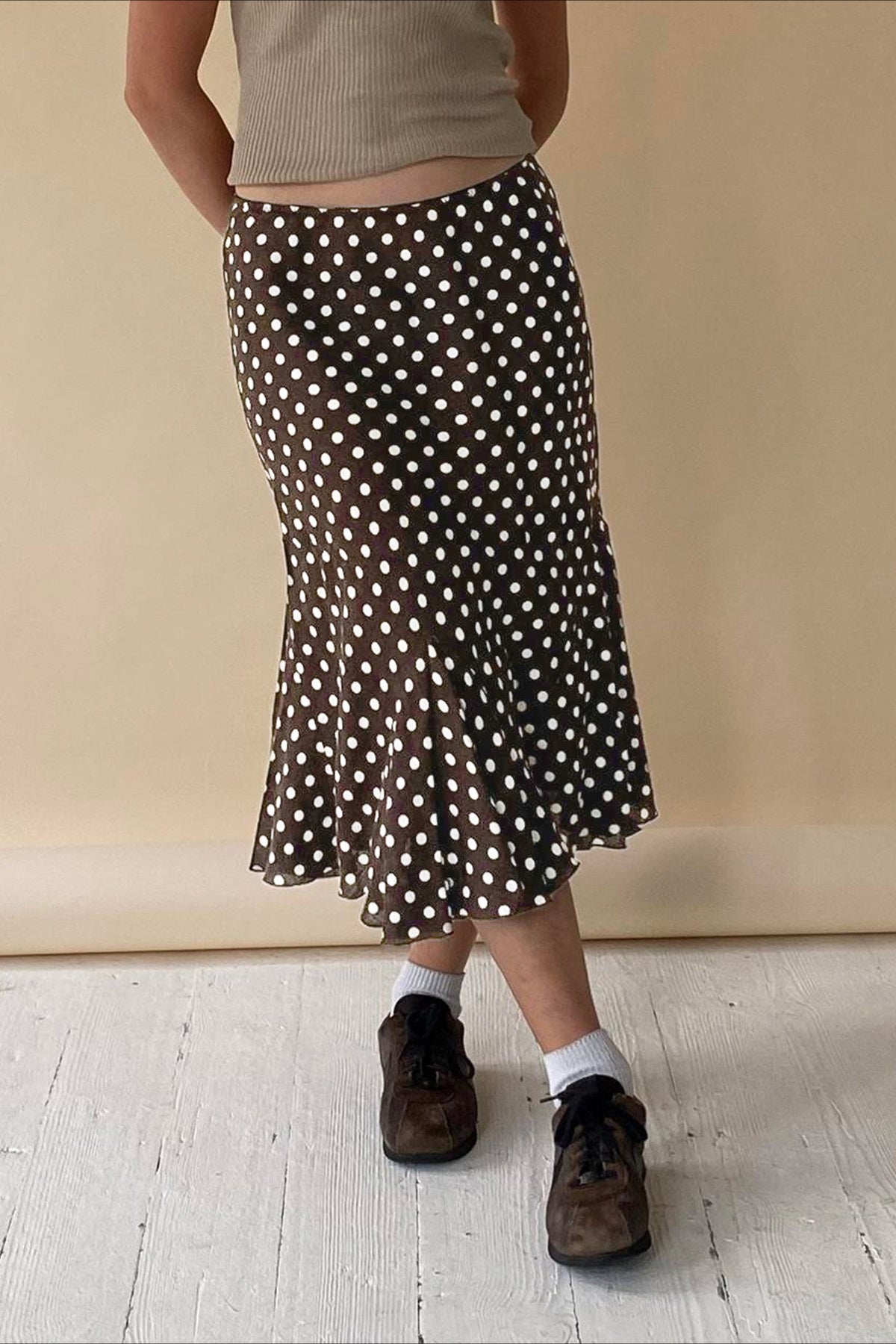 Polka Dot Low-Waist Mermaid Skirt