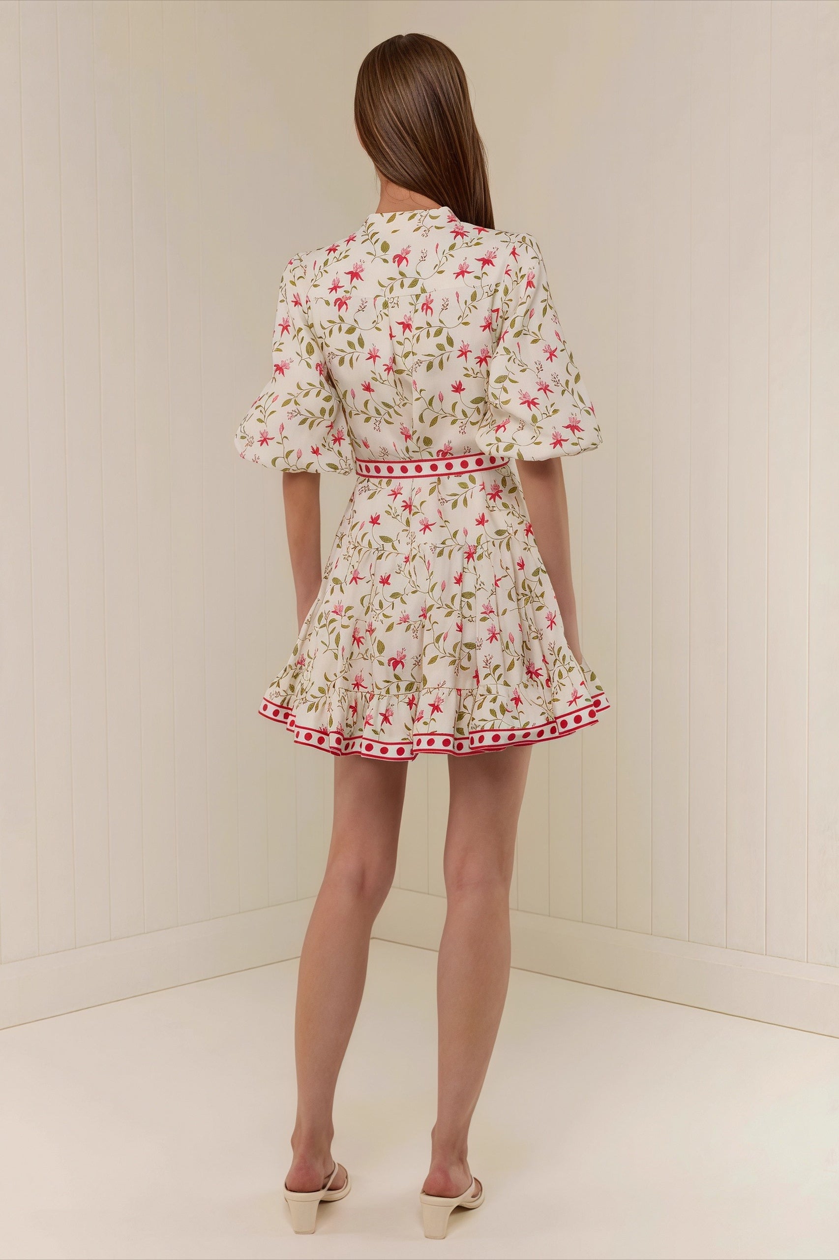 Linen Lace-Up Belted Beach Mini Dress