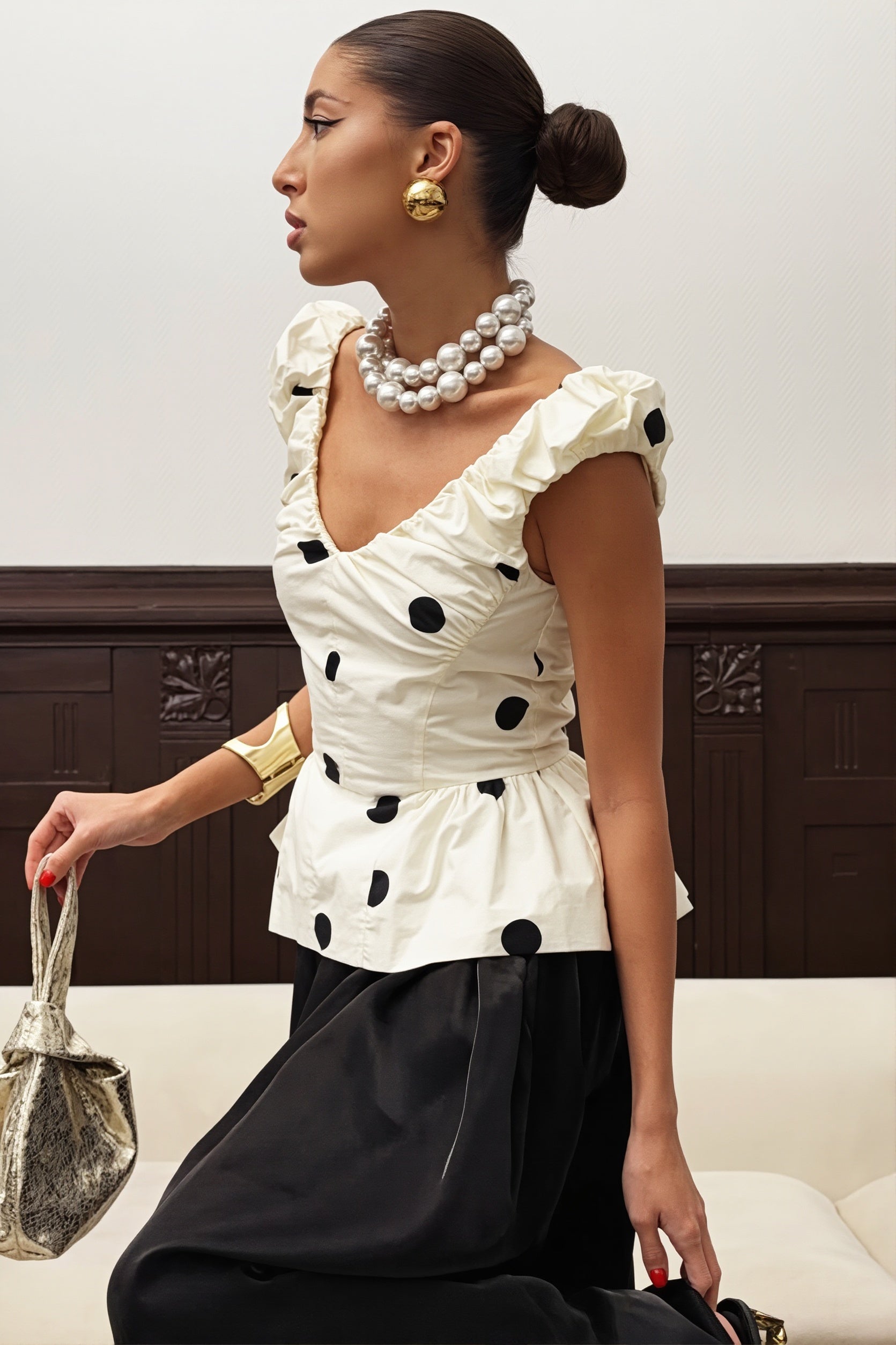 Ruffled Polka Dot Blouse