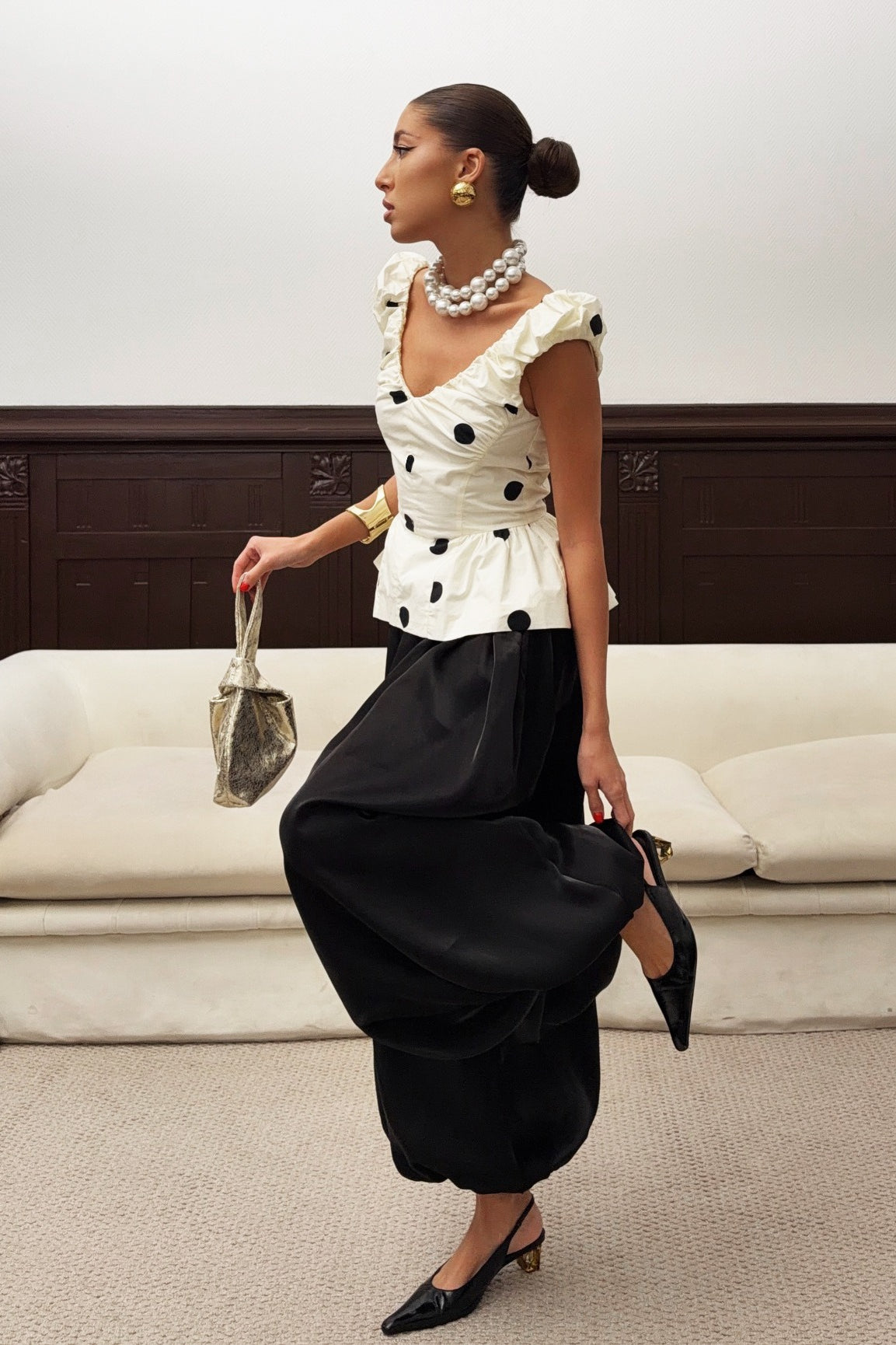Ruffled Polka Dot Blouse