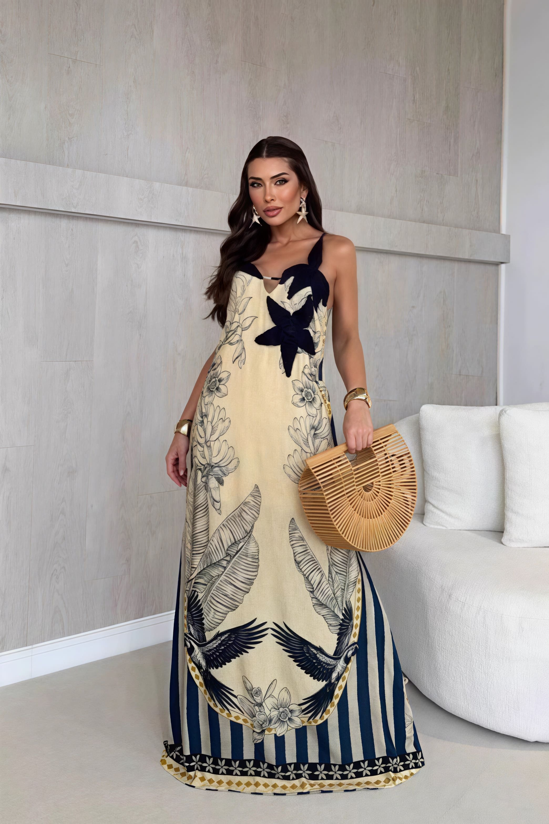 Color-Block Striped Vacation Maxi Dress