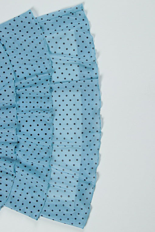 Polka Dot Bandeau Mesh Bow Mini Dress