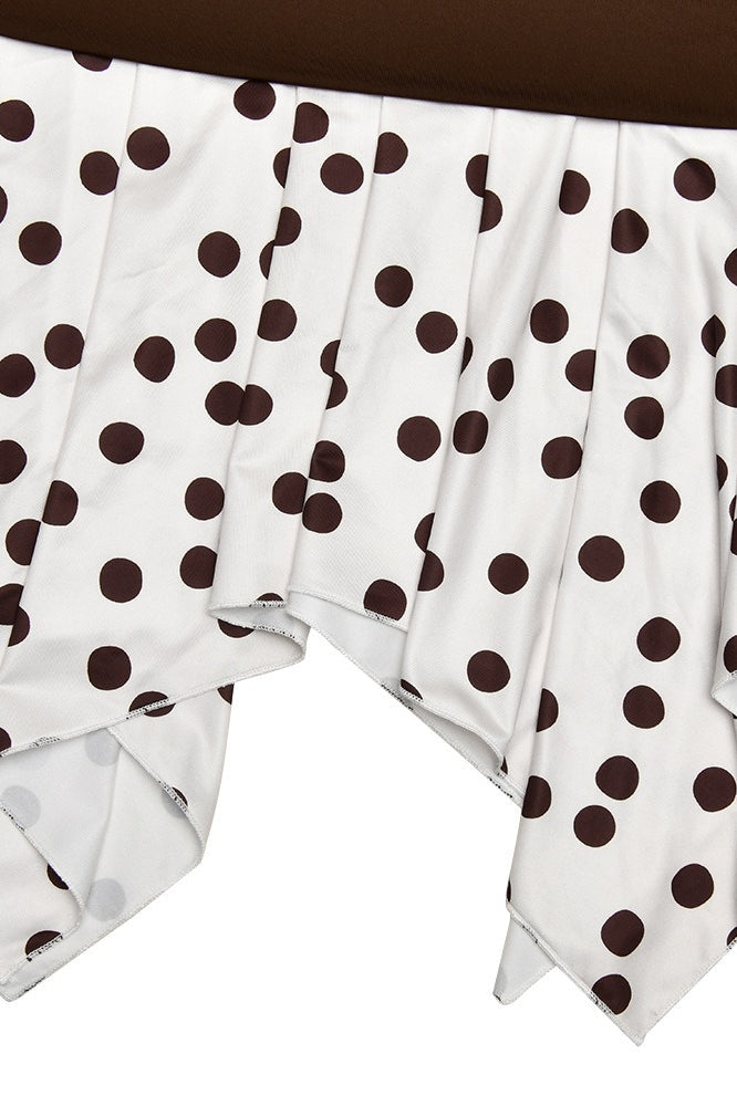 Asymmetric Polka Dot Slim Skirt