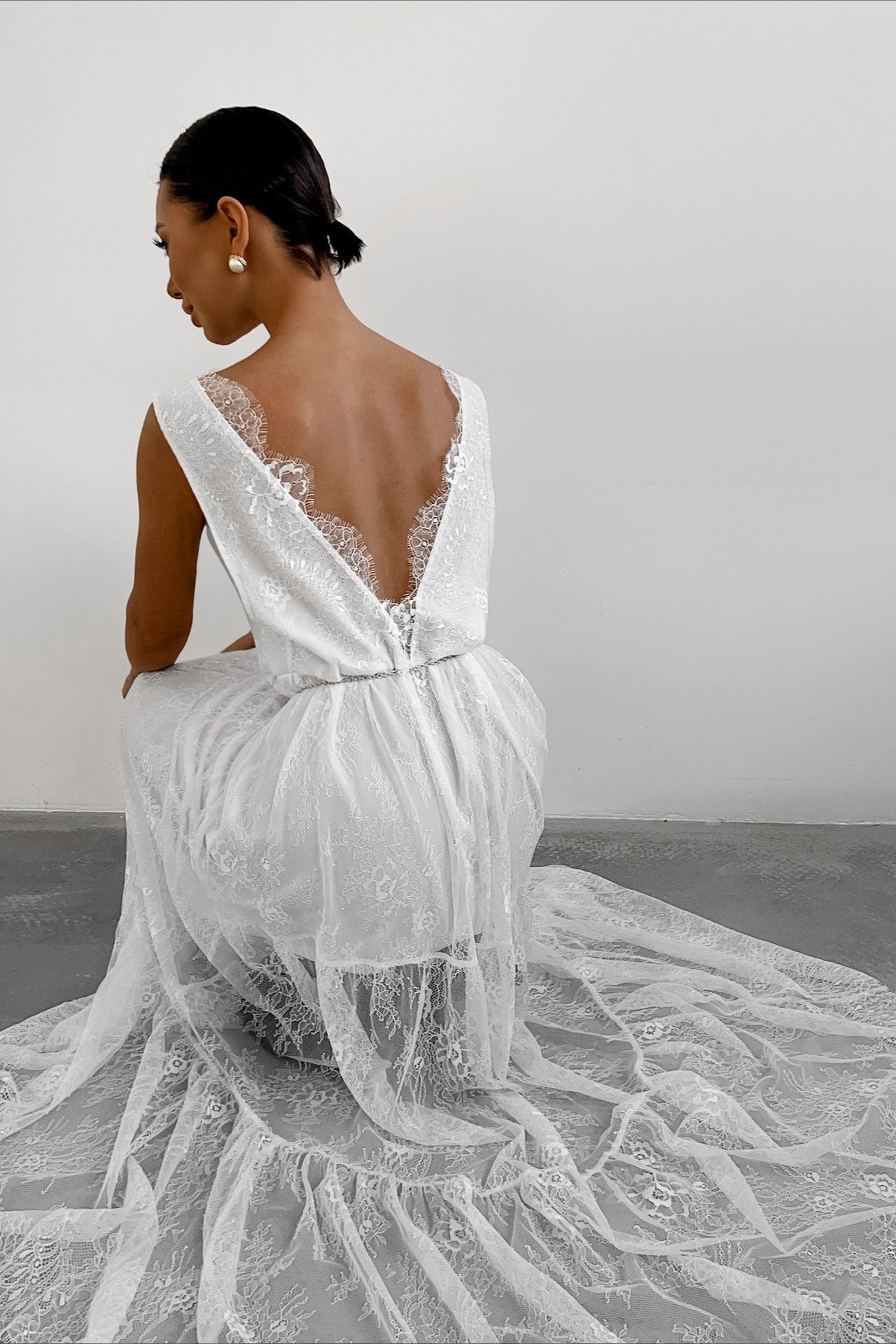 V-Neck Loose Lace Maxi Dress