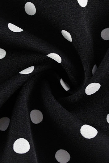 Polka Dot Puff-Sleeve V-Neck Maxi Dress