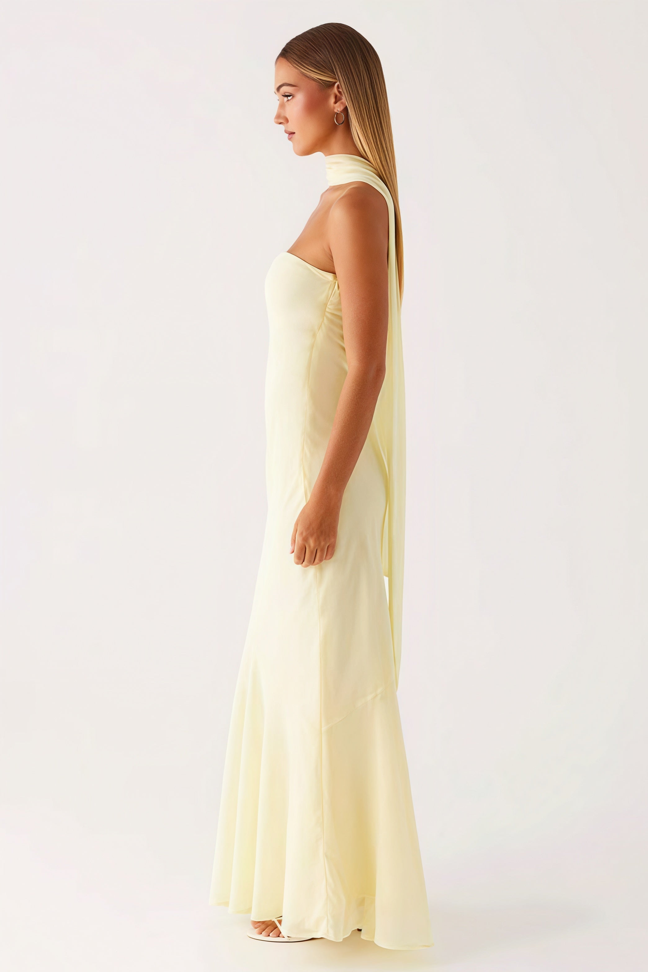 Floral Tie Fishtail Maxi Dress