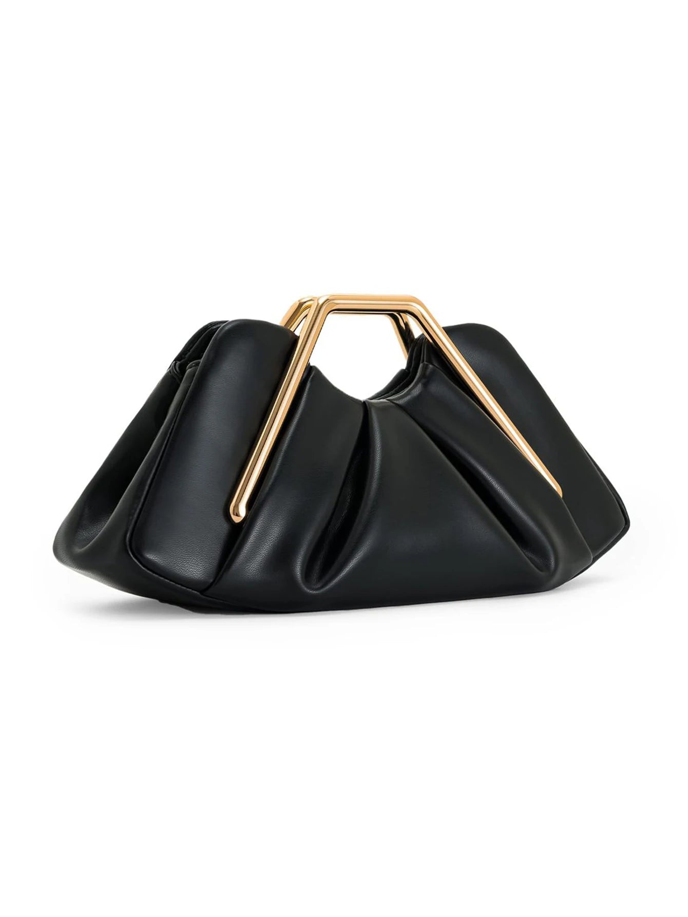 Pleated Cloud Metal-Handle Bag
