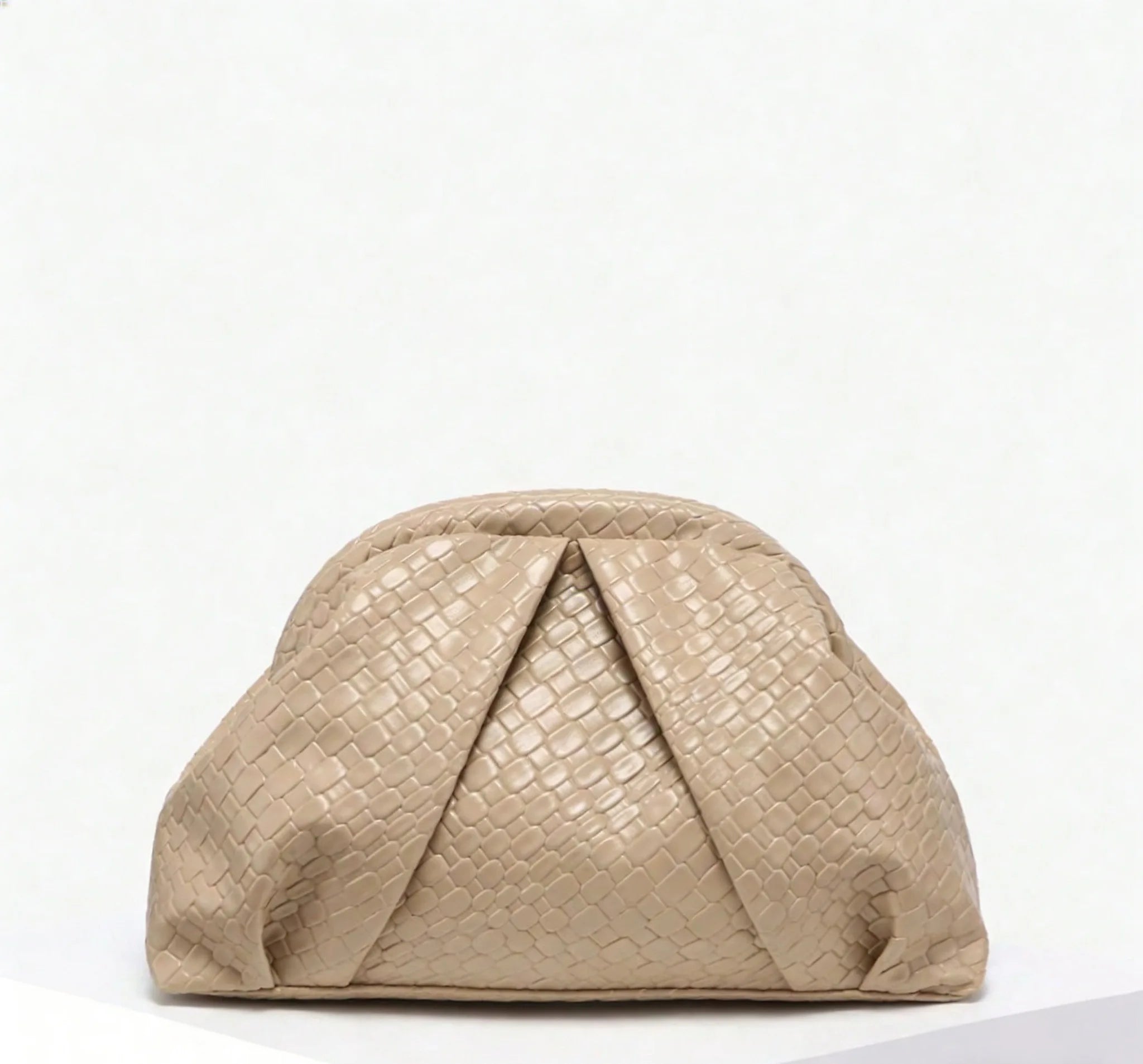 Riveted Pleated Clutch Bag