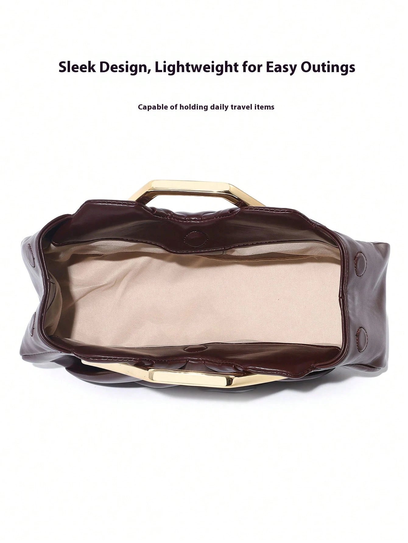 Pleated Cloud Metal-Handle Bag