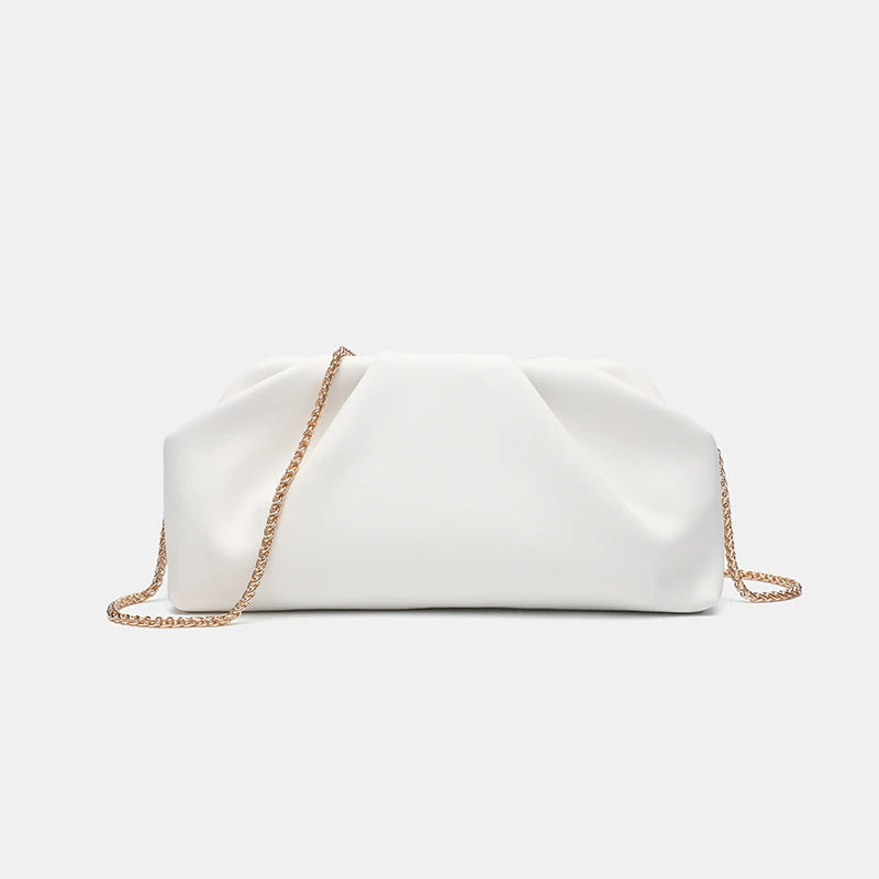 White Cloud Pleated Chain Bag