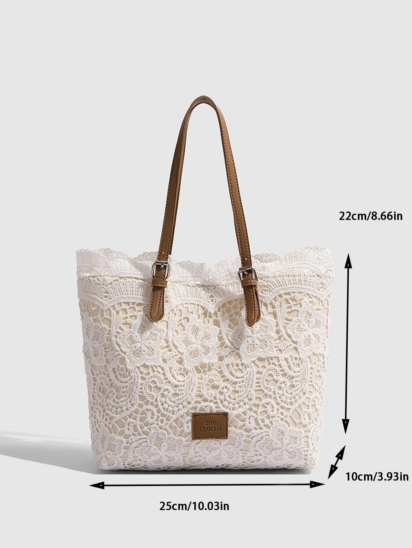 Lace Woven Tote Bag