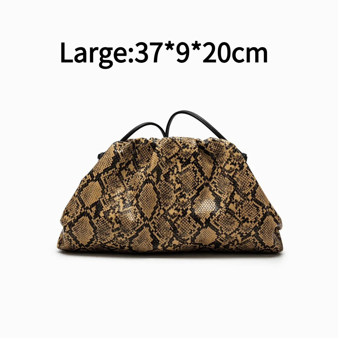 Ruched Snake-Pattern Dumpling Bag
