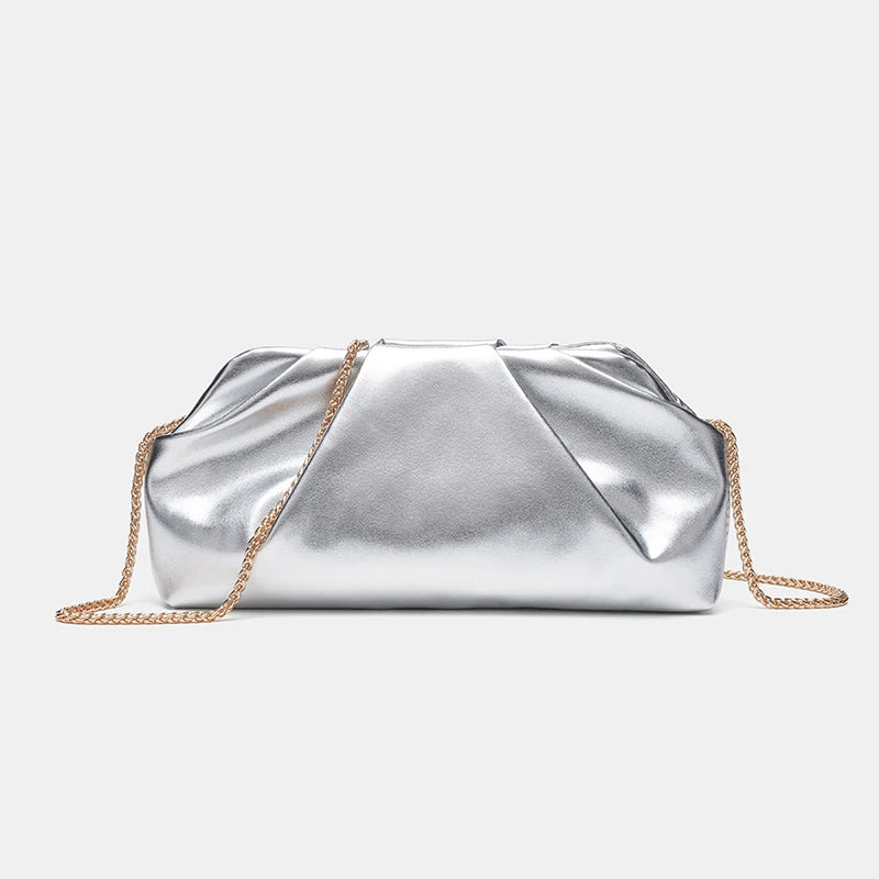 White Cloud Pleated Chain Bag