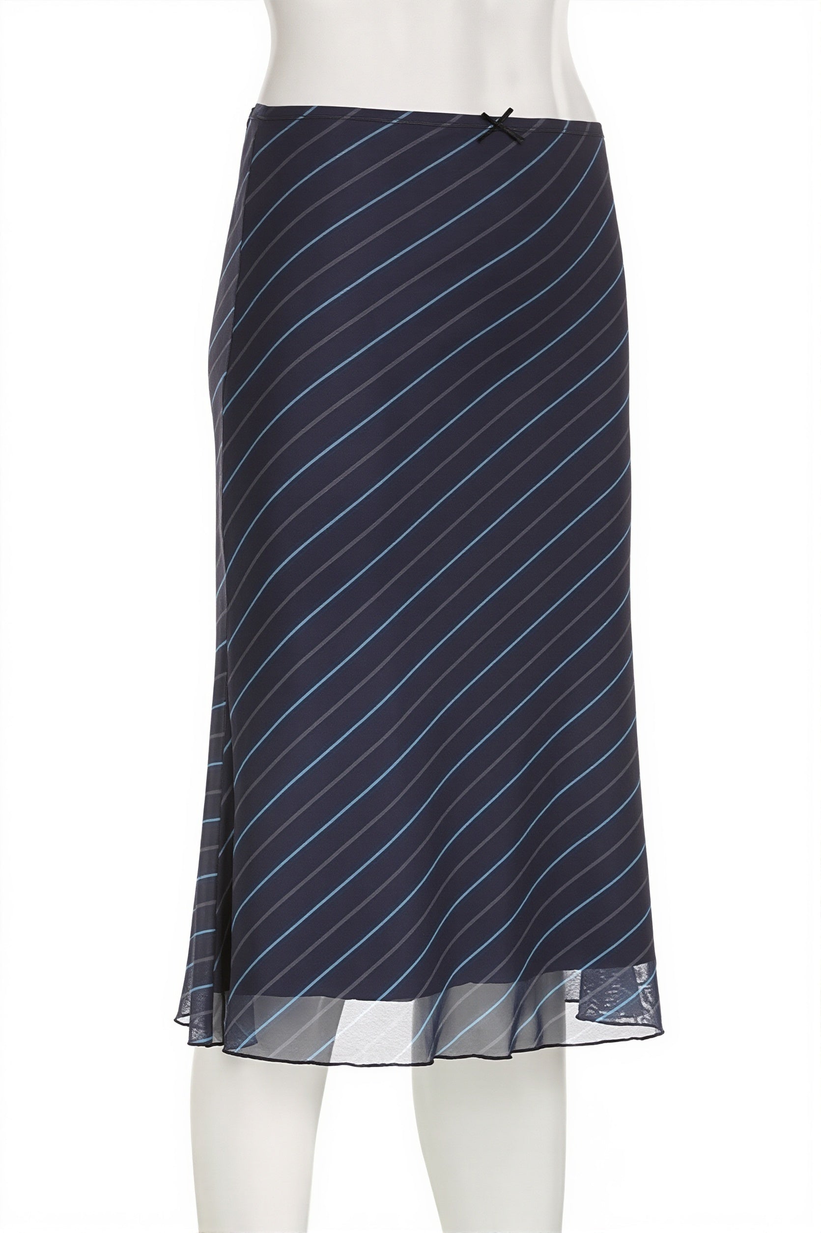 Striped Double-Mesh Skirt