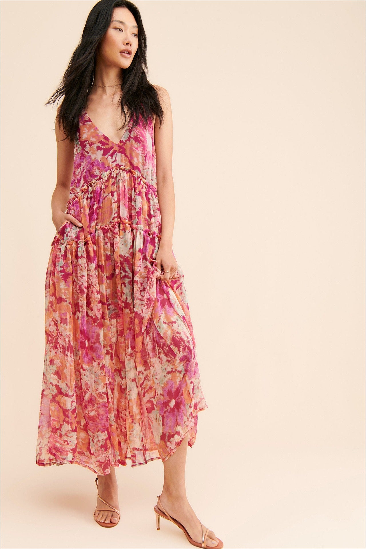 Floral Boho Sleeveless Maxi Dress