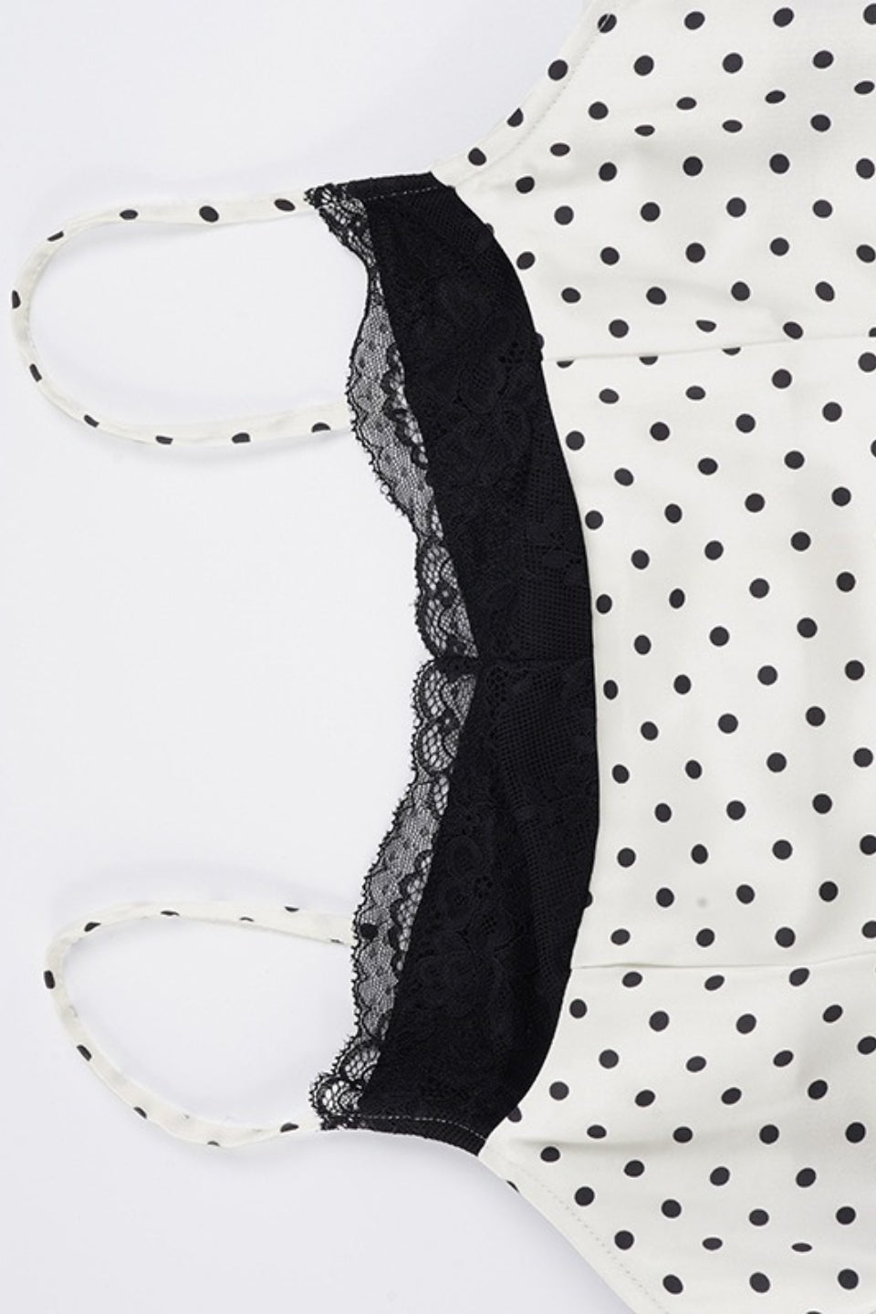 Polka Dot Lace-Patchwork Cami Top