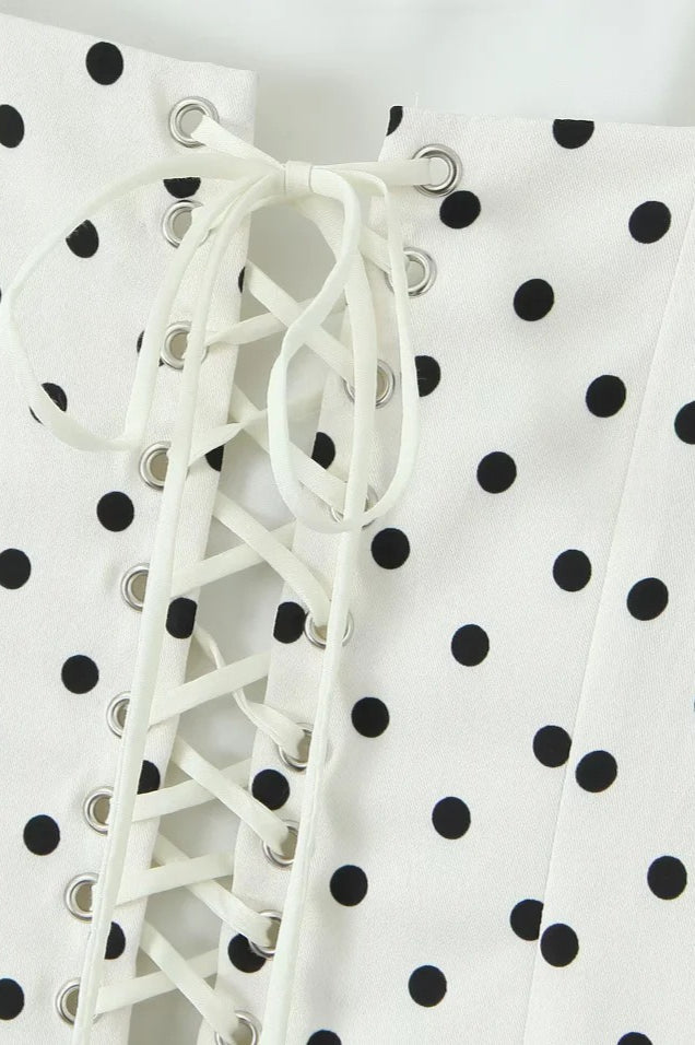 Polka Dot Square-Neck Cami Mini Dress