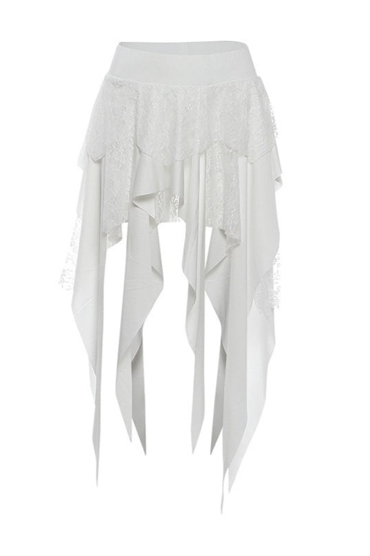 Color-Block Drape Asymmetric Skirt