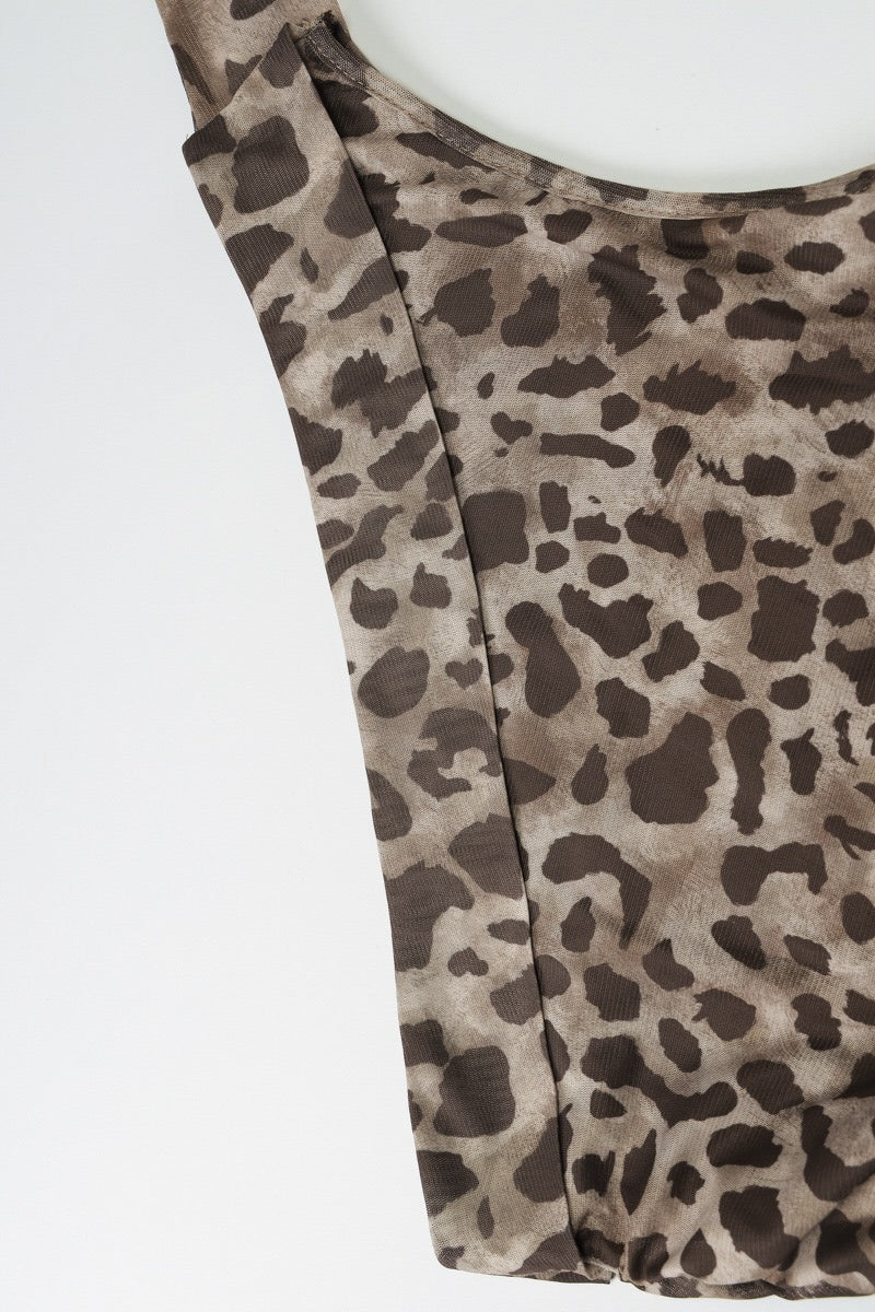 Leopard Asymmetric Halter Top