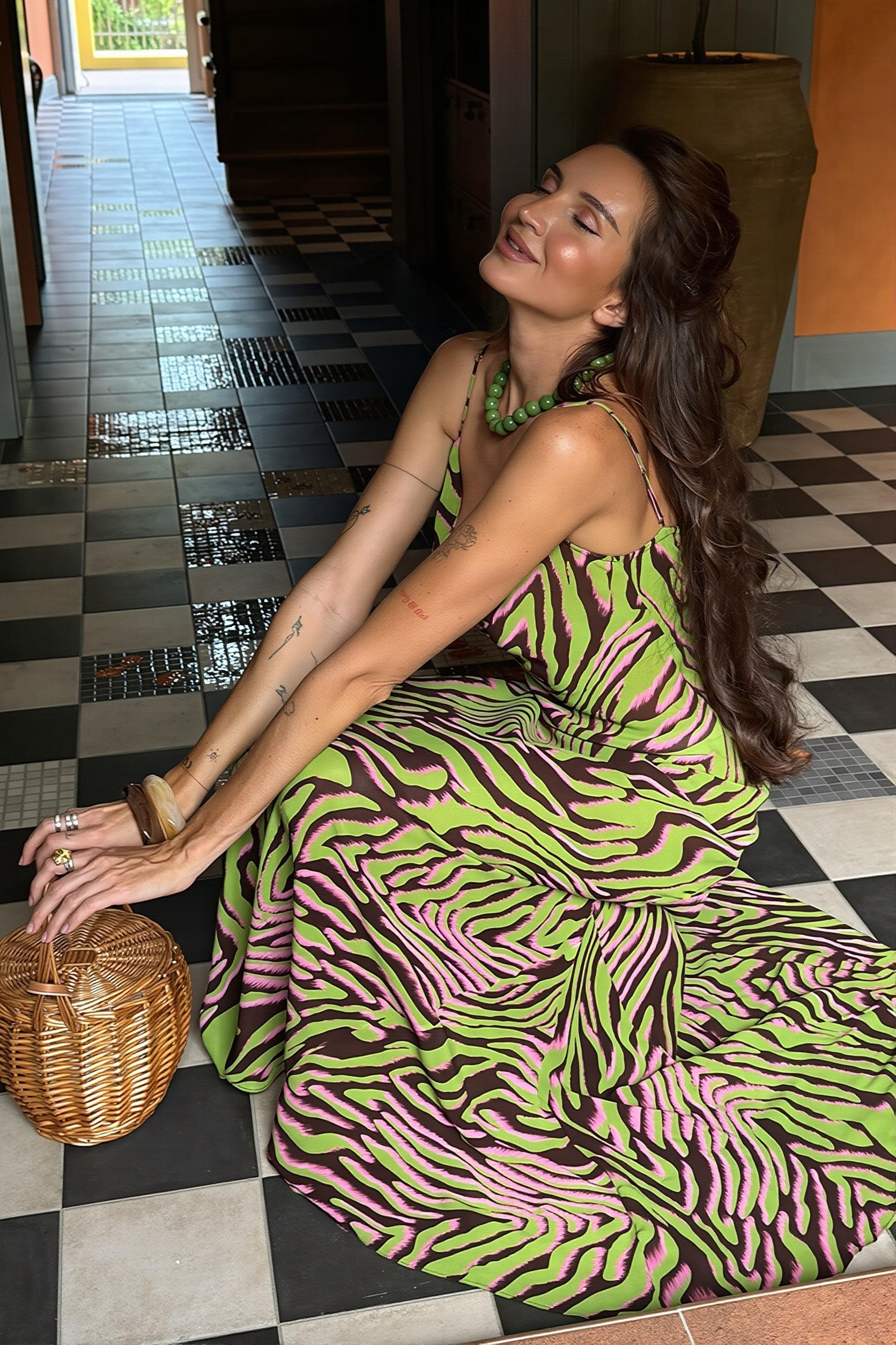 Satin Cami Backless Bodycon Maxi Dress