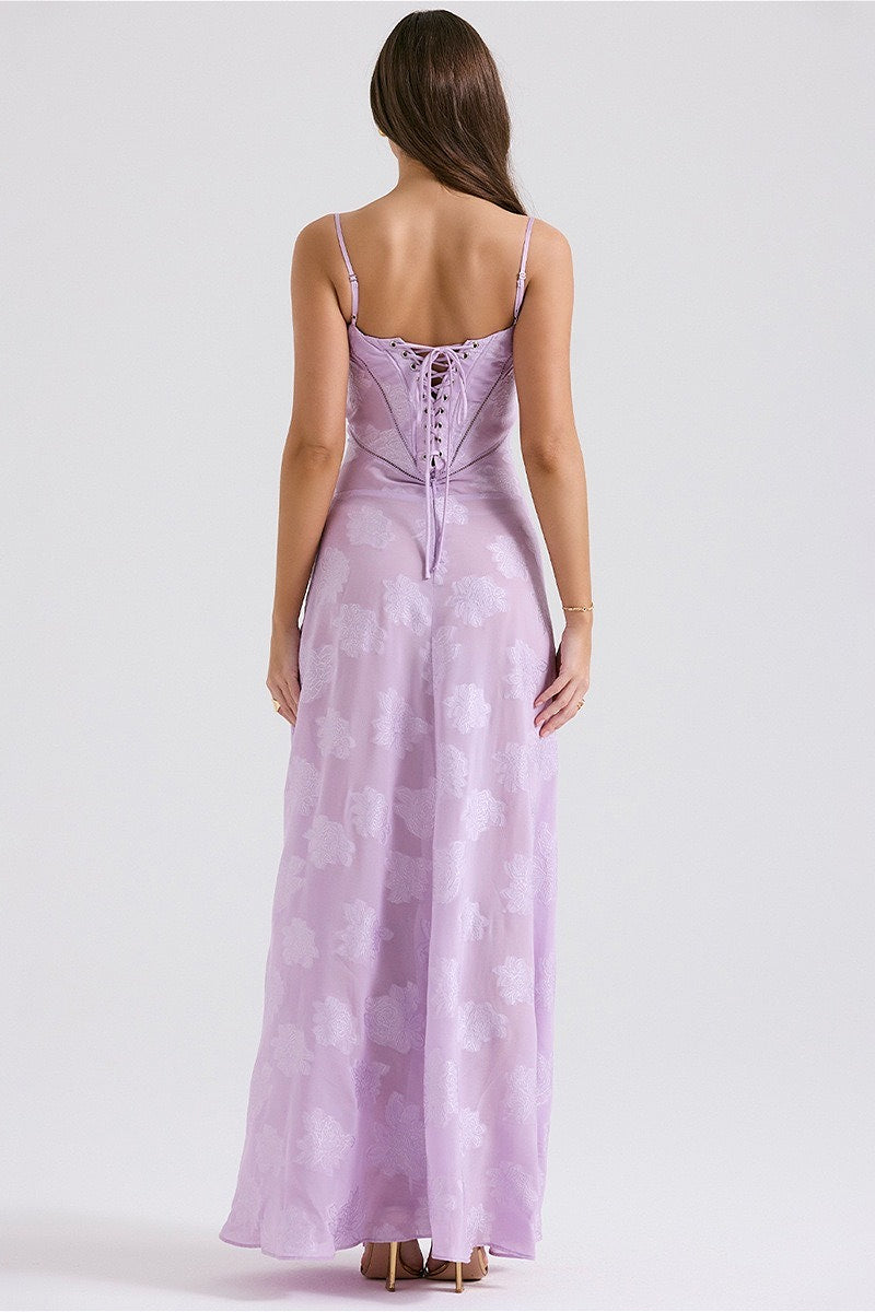 Jacquard Satin Cami Maxi Dress