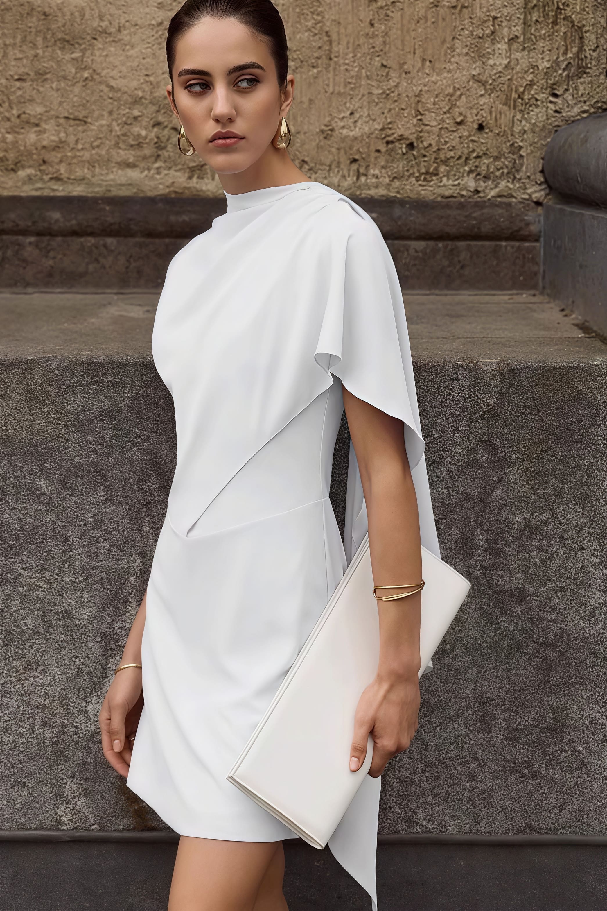 Irregular-Hem Sleeveless Mini Dress