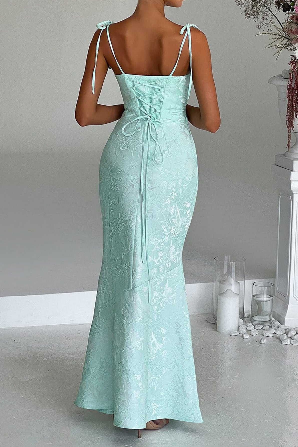 Jacquard Cami Bodycon Maxi Dress