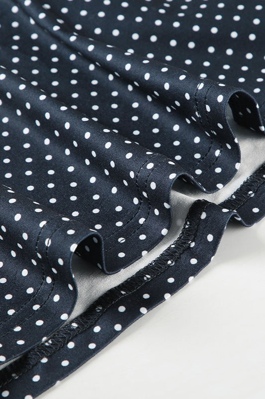 Black-White Polka Dot A-Line Mini Dress