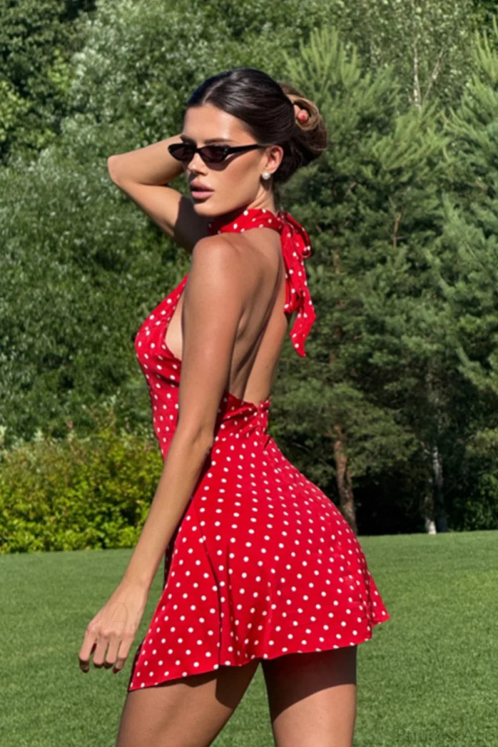 Polka Dot Fit-and-Flare Mini Dress