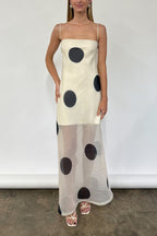 Polka Dot Cami Bodycon Maxi Dress