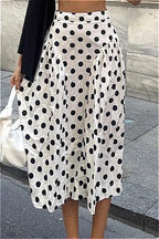 Polka Dot High-Waist A-Line Skirt