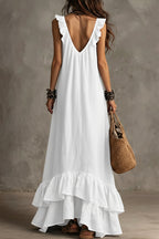 Ruffle Sleeveless Boho Dress
