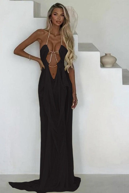 Sheer Tulle Patchwork Prom Dress