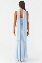 Floral Tie Fishtail Maxi Dress