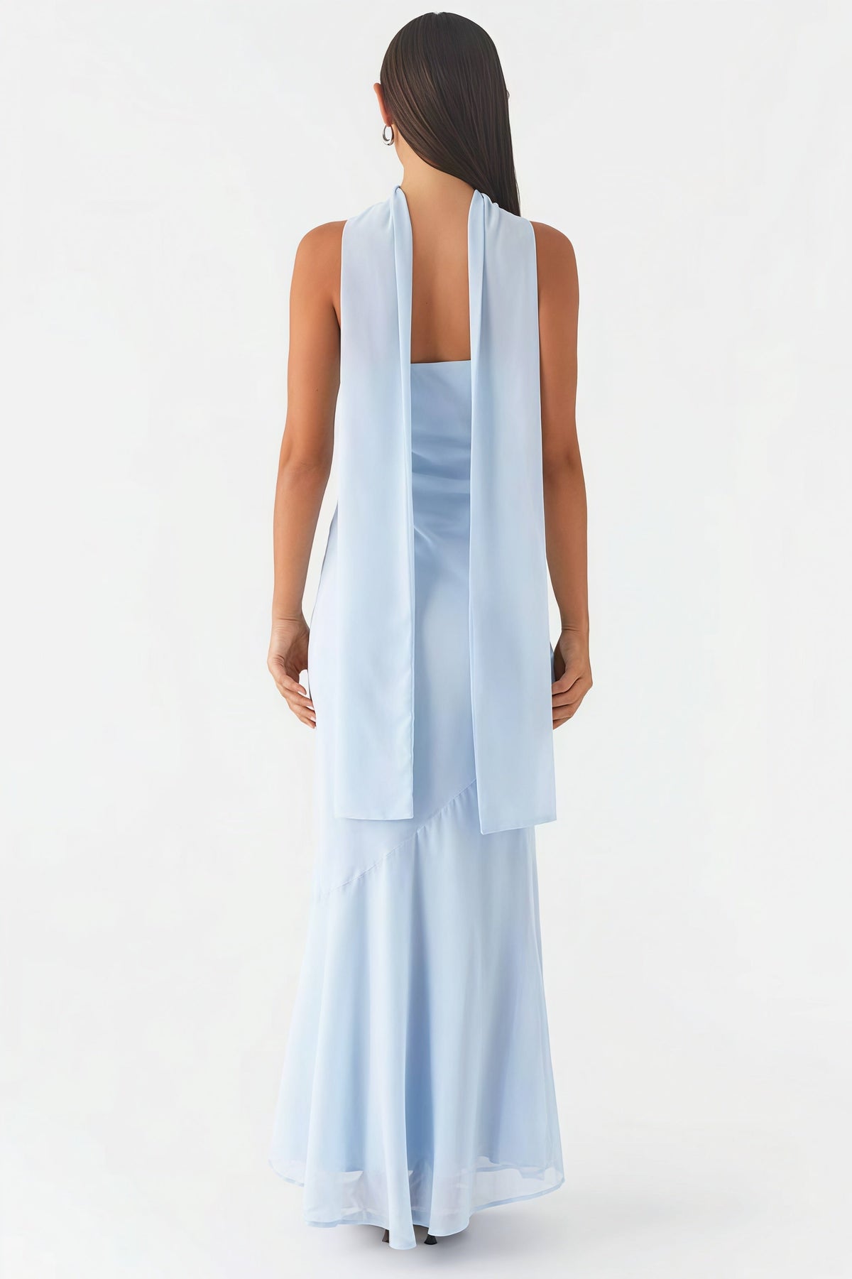 Floral Tie Fishtail Maxi Dress