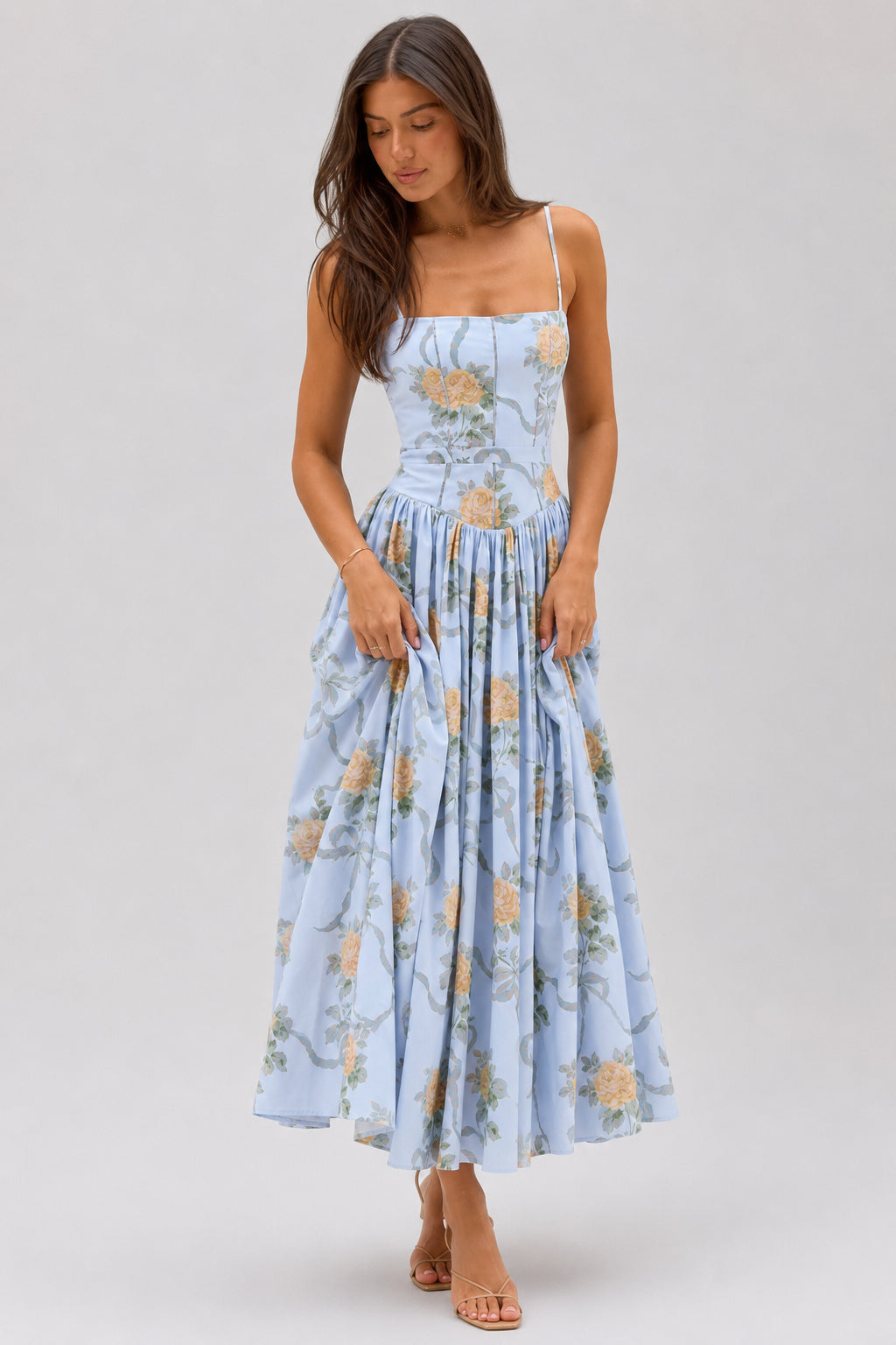 Floral Cami Bodycon Maxi Dress