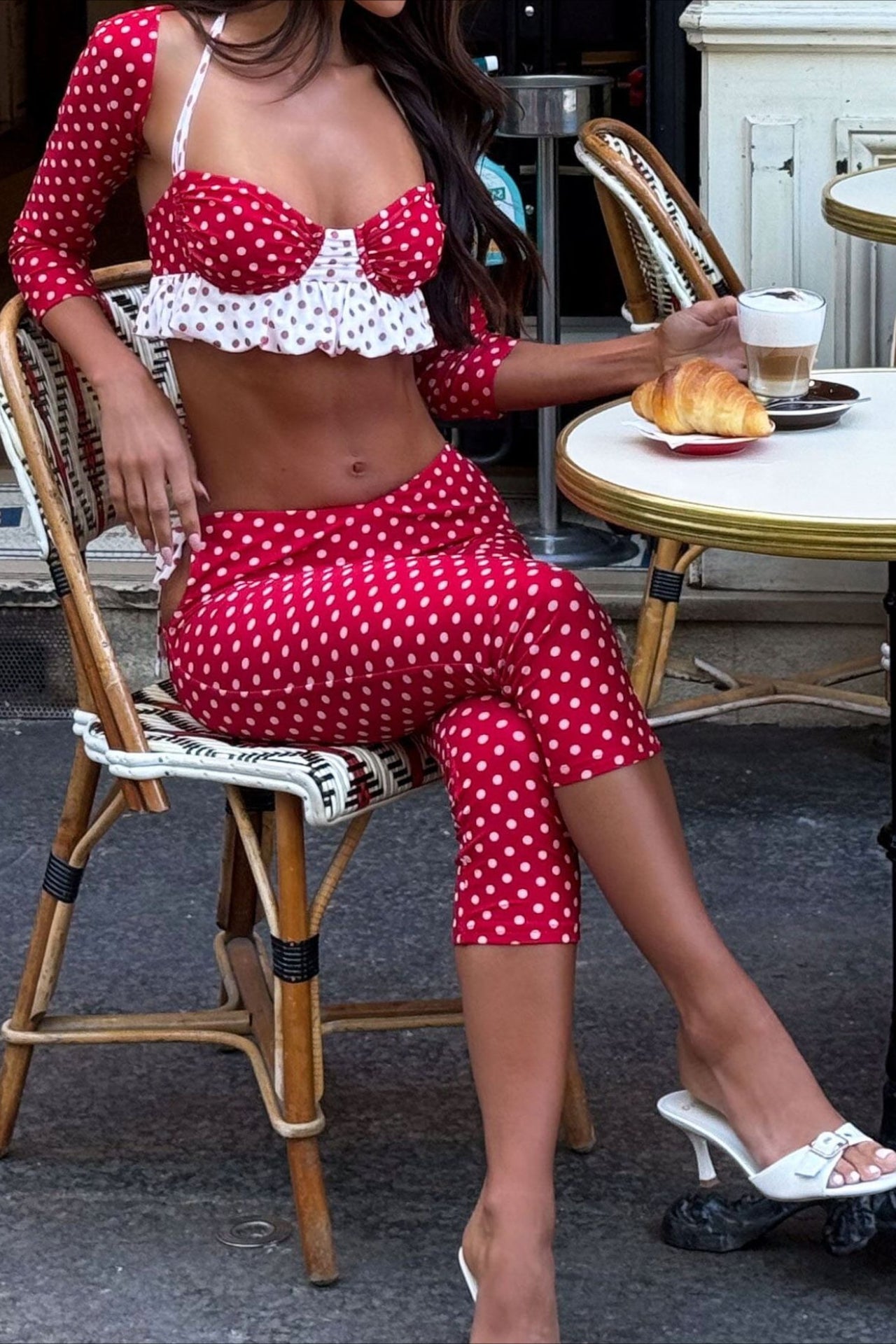Polka Dot Halter Tube Two-Piece Set