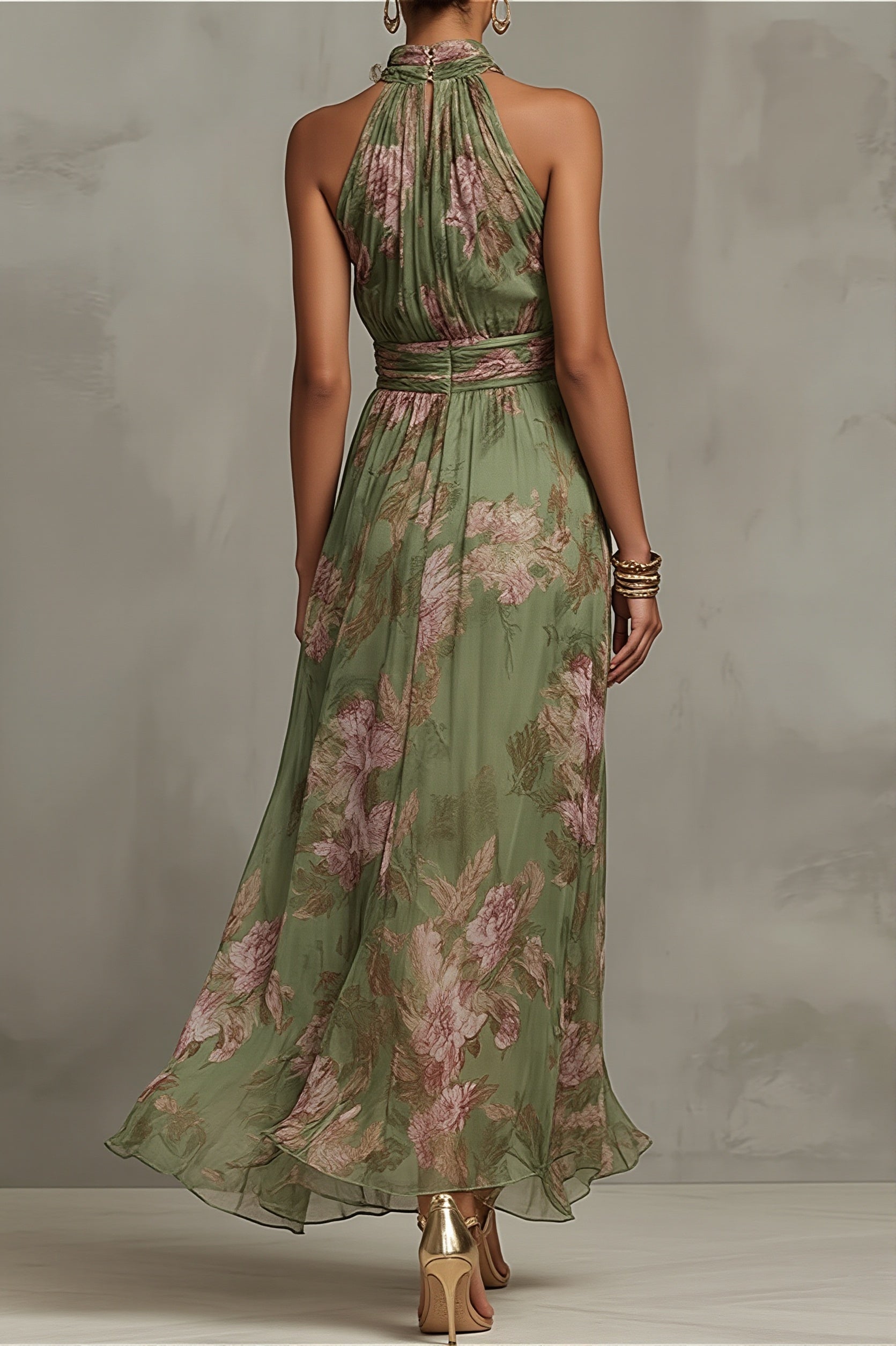 Floral Halter Maxi Dress