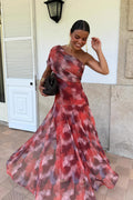Floral Ruched A-Line Vacation Mini Dress