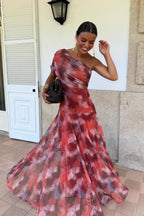 Floral Ruched A-Line Vacation Mini Dress