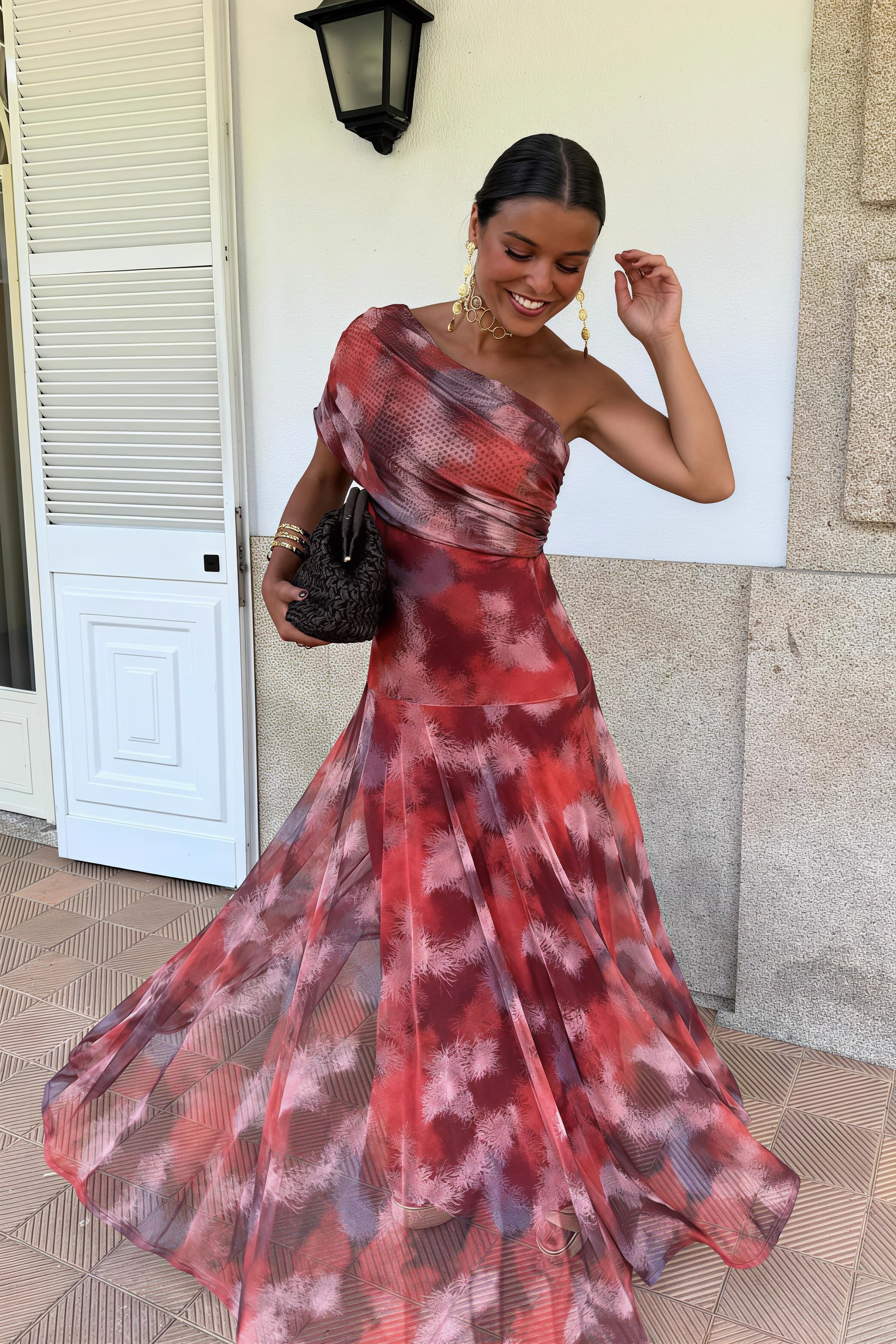 Floral Ruched A-Line Vacation Mini Dress